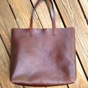 Madewell Transport Tote in Dark Brown Leather